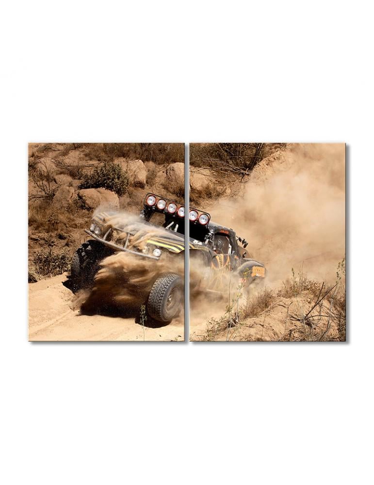 Картина модульная Ралли на песках 2 модуля 70x105 см