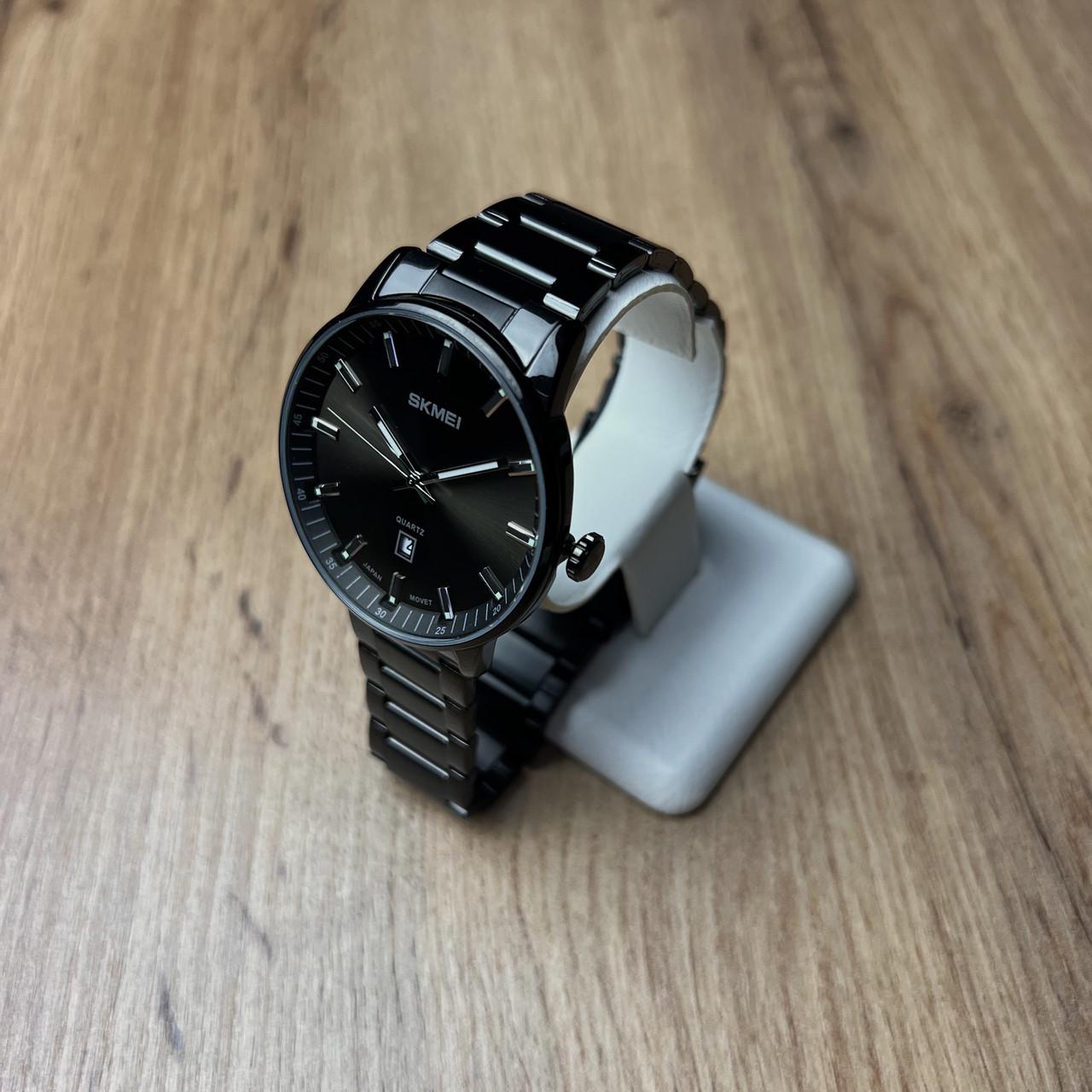 Часы мужские металлические Skmei с датой Черный (z062-2) - фото 3 Часы мужские металлические Skmei с датой Черный (z062-2) - фото 3