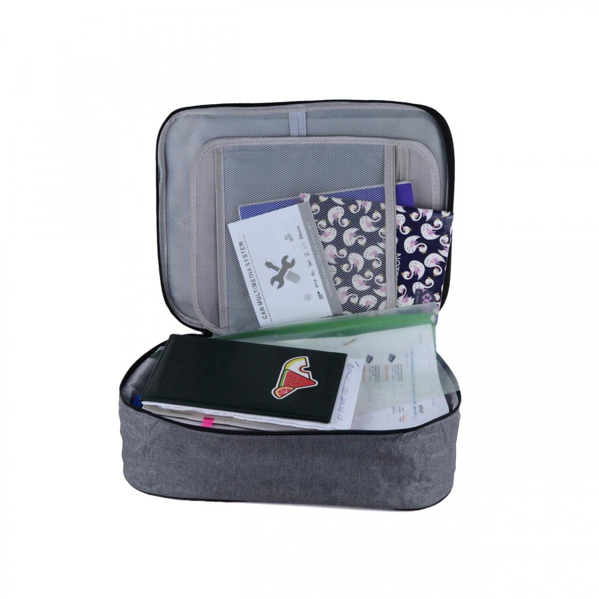 Сумка-органайзер для документів формату А4 з замком 36х28х12 см Сірий (ОДД-12-21) - фото 3 Сумка-органайзер для документів формату А4 з замком 36х28х12 см Сірий (ОДД-12-21) - фото 3