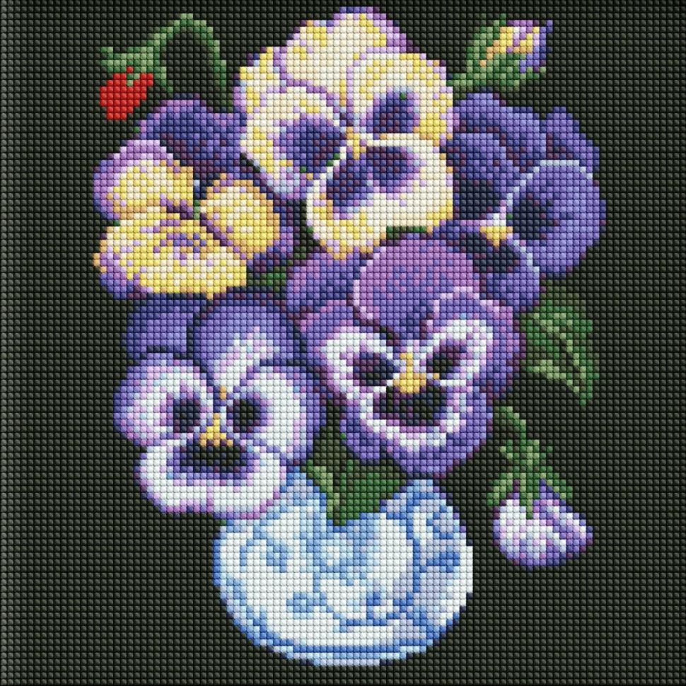 Алмазная мозаика Идейка Анютины глазки 30х30 см (AMC7687)