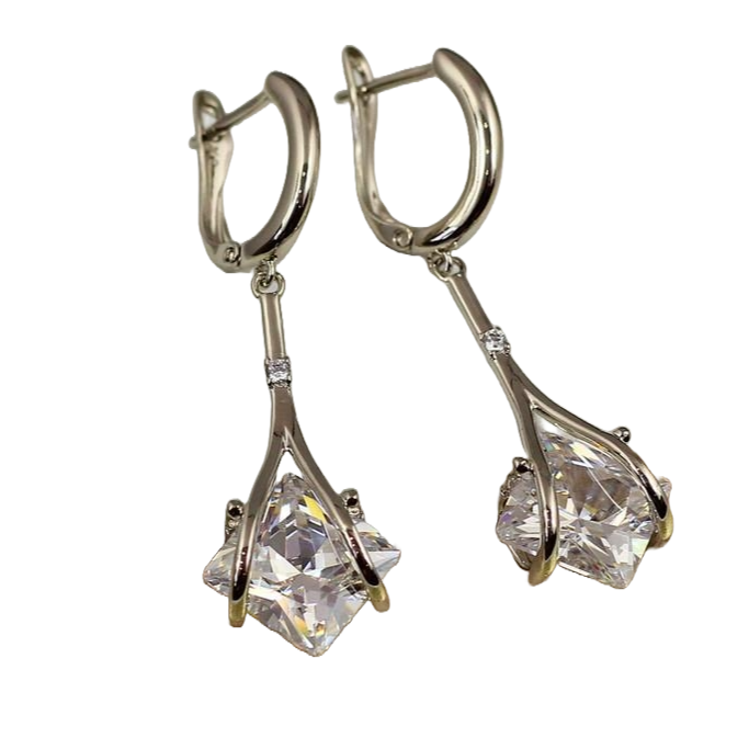 Серьги подвески Xuping Jewelry шальный ромб 4,5 см Золотистый (2629124976) Серьги подвески Xuping Jewelry шальный ромб 4,5 см Золотистый (2629124976)