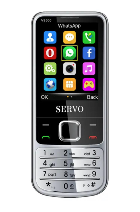 Кнопковий телефон SERVO V9500 на 4 SIM карти Сріблястий (81239373) - фото 1