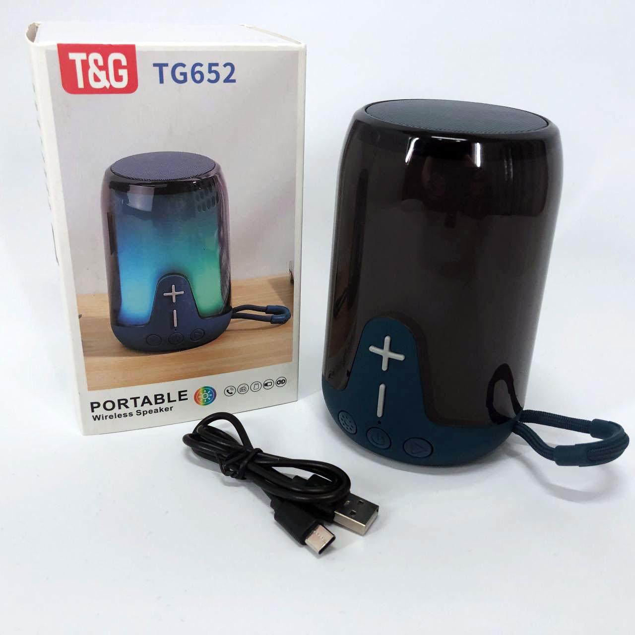 Портативная колонка TG652 5W с RGB подсветкой и ремешком Синий - фото 10 Портативная колонка TG652 5W с RGB подсветкой и ремешком Синий - фото 10