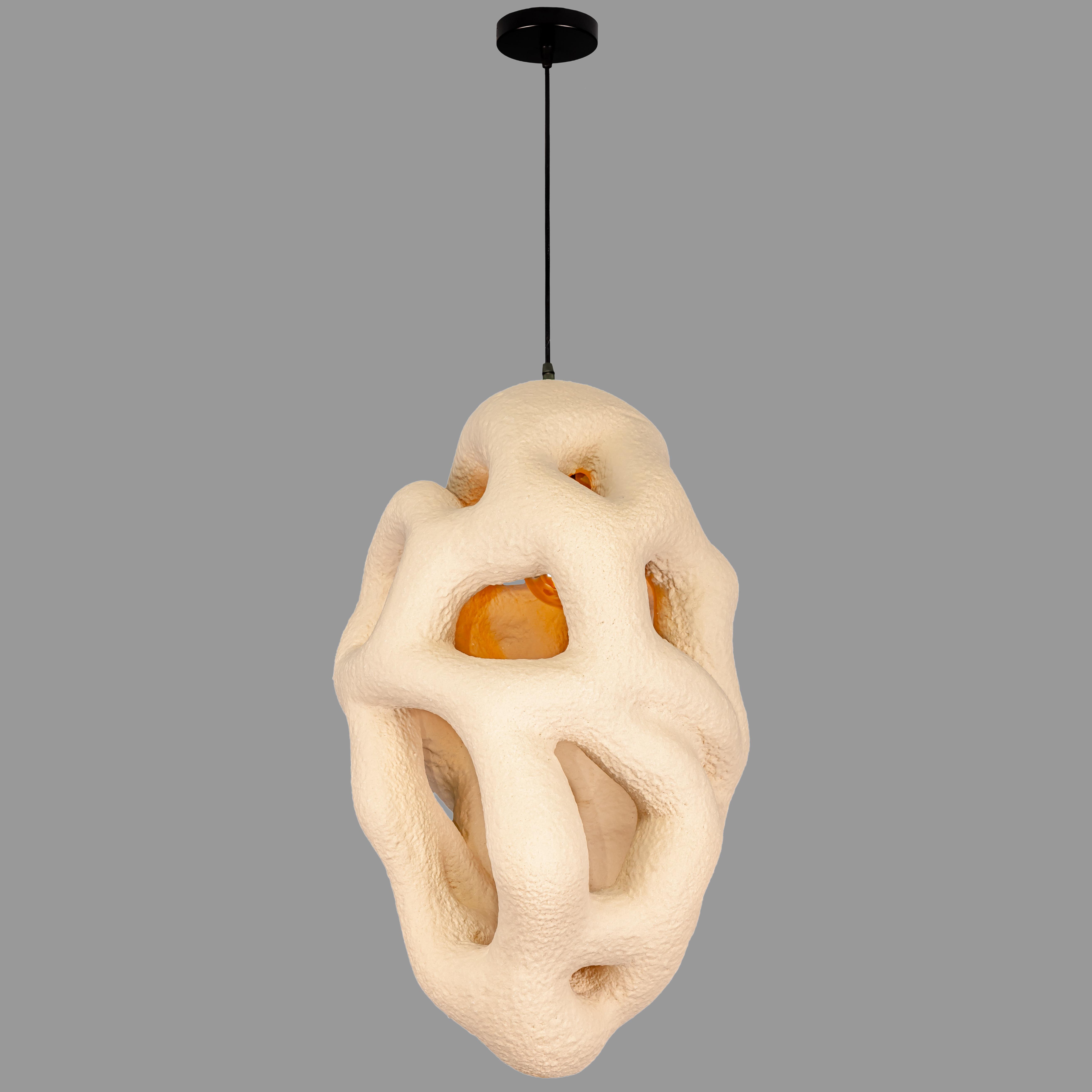 Люстра гипсовая Wabi-Sabi 38 см Бежевый (909-XL3640 (400) BEIGE)