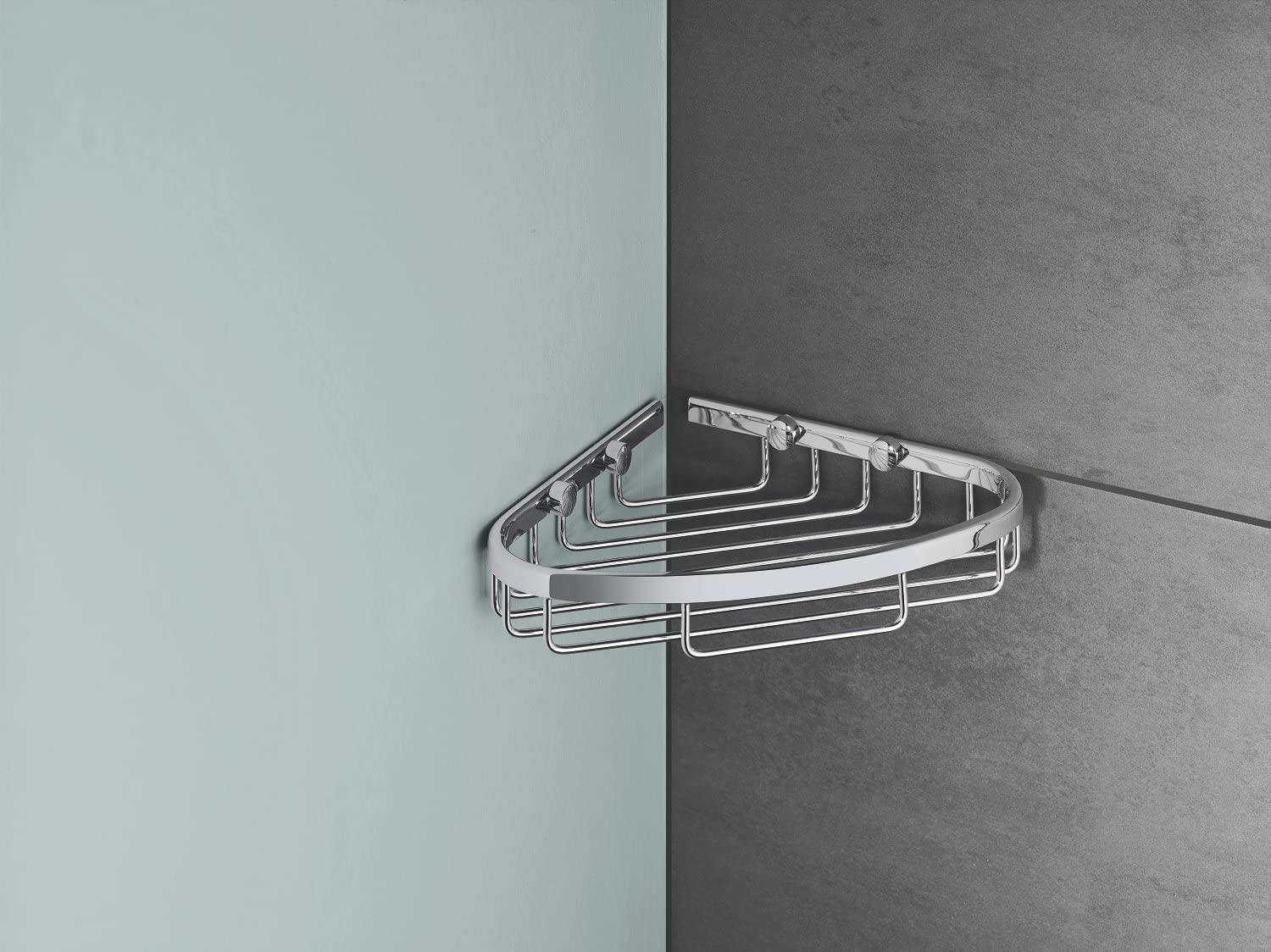 Полка настенная для ванной Grohe BauCosmopolitan 40663001 металлическая угловая Хром (111200) - фото 3