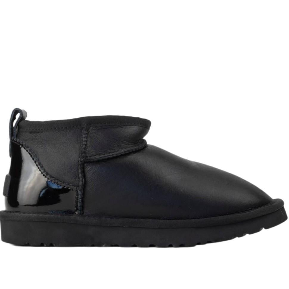 Уги жіночі UGG Ultra Mini Leather р. 36 Чорний (13543)
