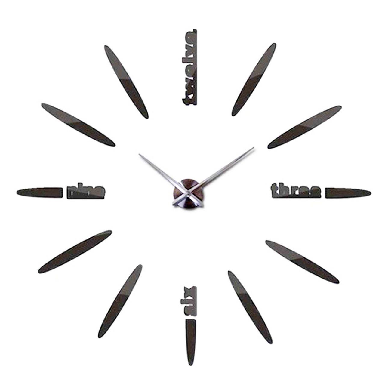 3D-часы настенные Bullet с регулируемым диаметром Зеркально-серый