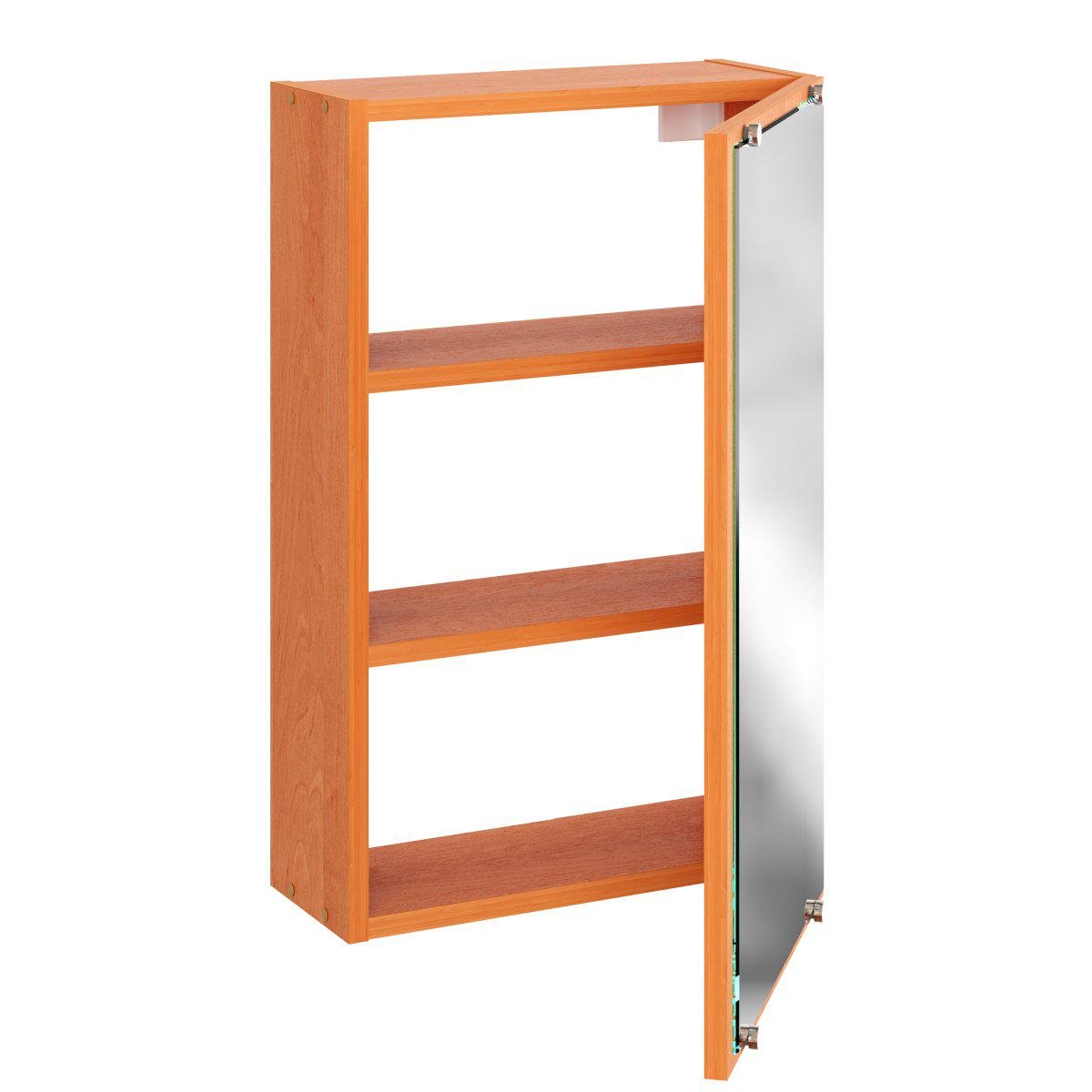 Шафа с дзеркалом у ванну Компаніт 40х17х64 см Вільха