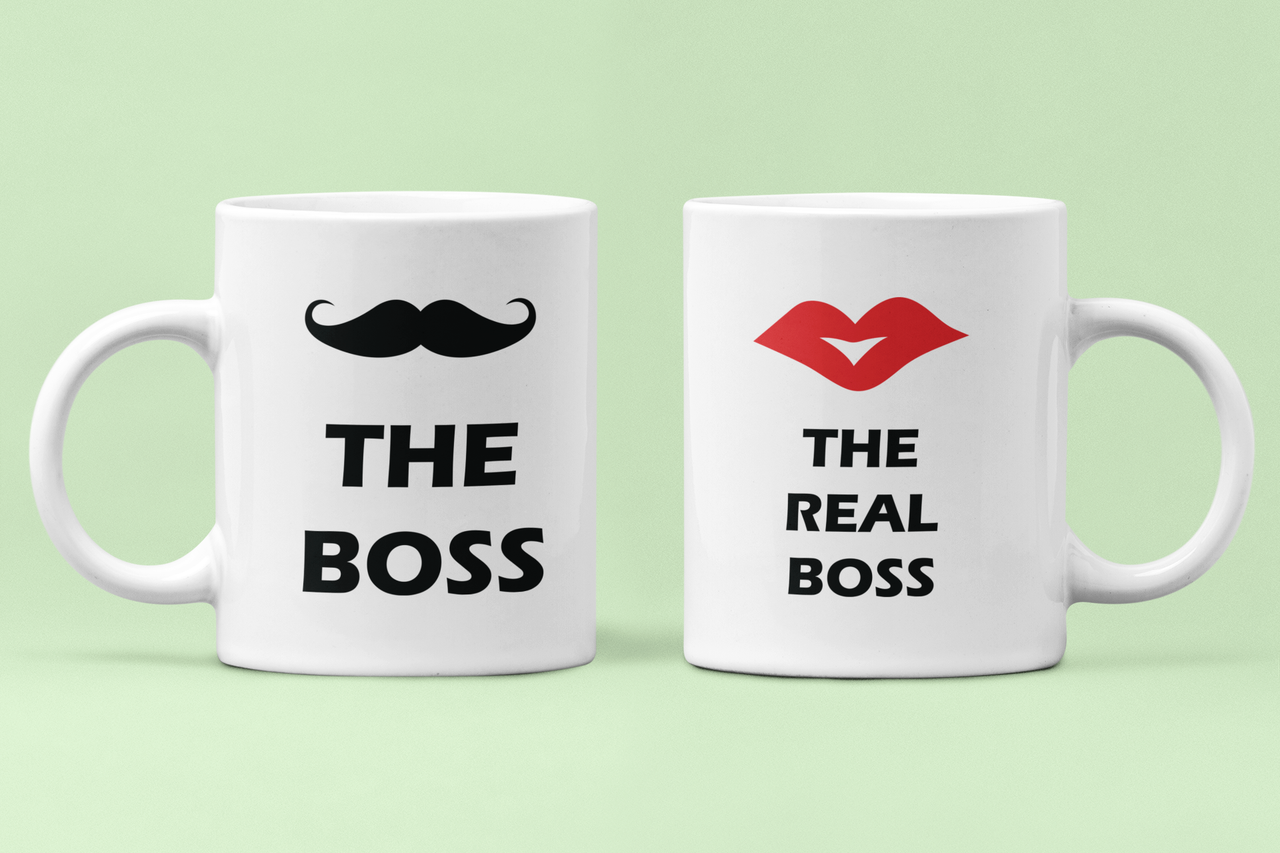 Чашки парные "The Boss the Real Вoss" 2 для влюбленных 330 мл Белый (ВЛ86Ч)