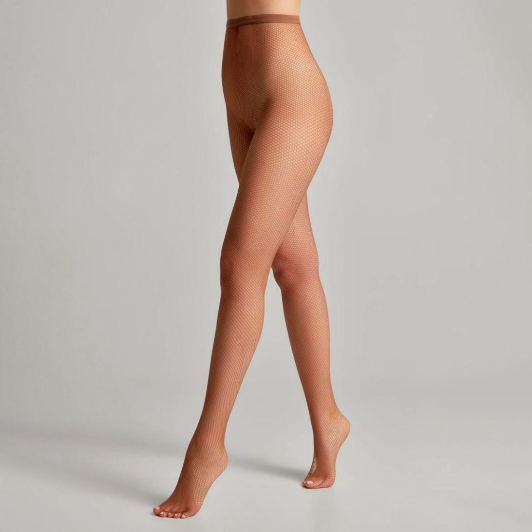 Колготы мелкая сетка бесшовные One Size Рыжий (1895)