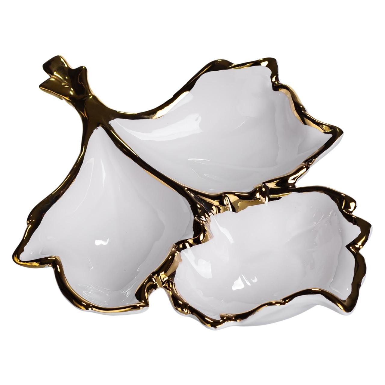 Менажниця порцелянова на 3 секції 27х19,5х4 см (ZBSY-12)