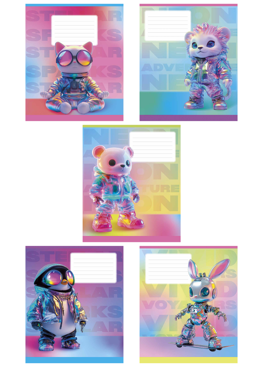 Тетради ученические Школярик Star 3545 ВД-лак в клетку 5 шт. по 18 л. (4820006472085)