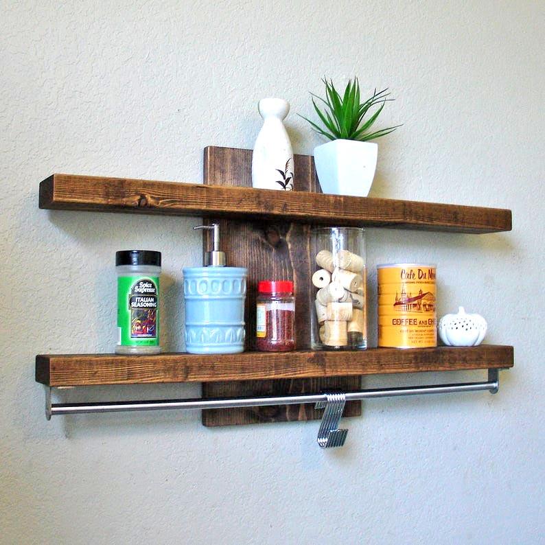 Полка настенная из дерева Суарес 85 Мокко (ПНС/851010)