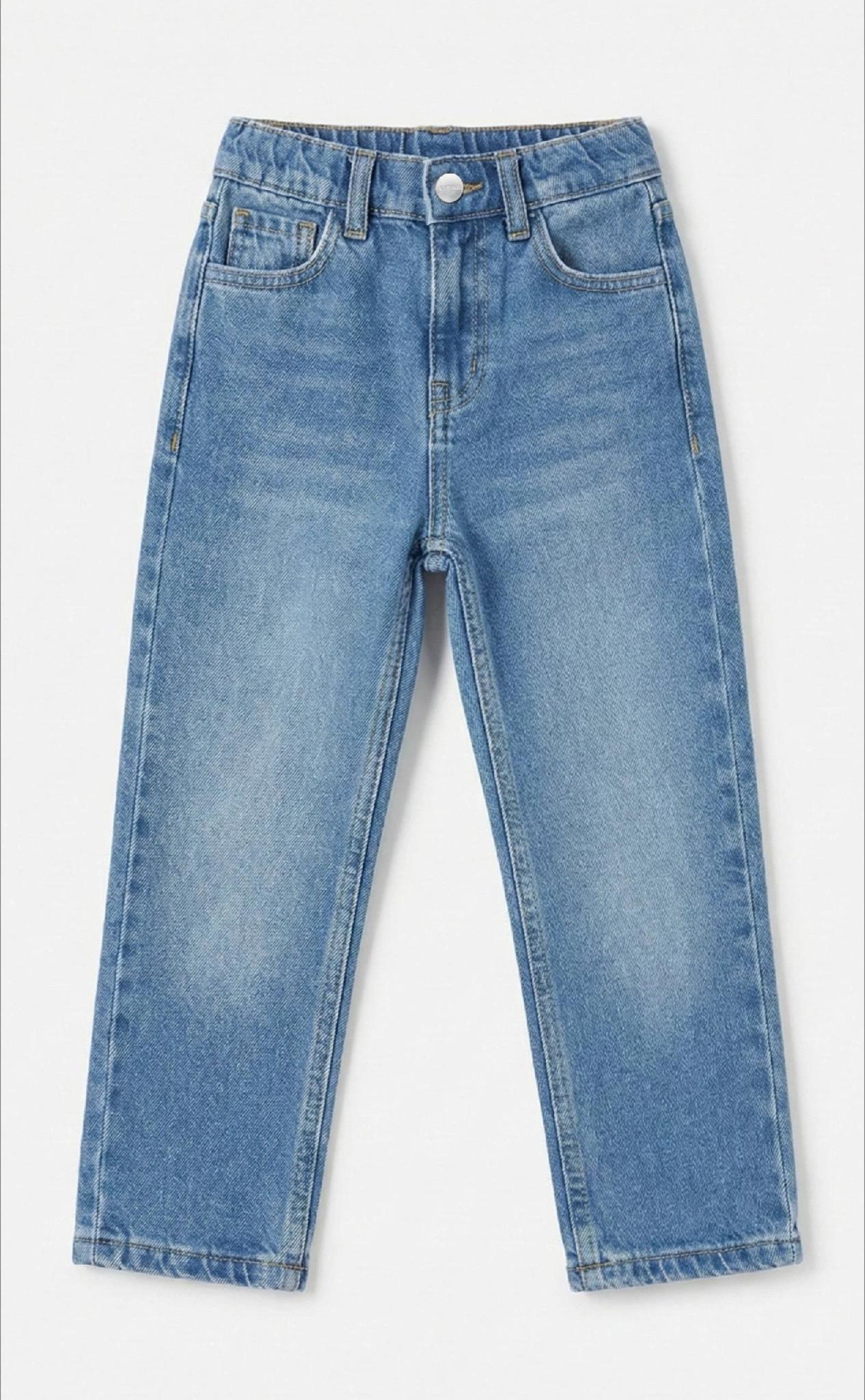 Джинсы для девочки прямые классические La'ciel 3-4 года 104 см Голубой (7878701712152)