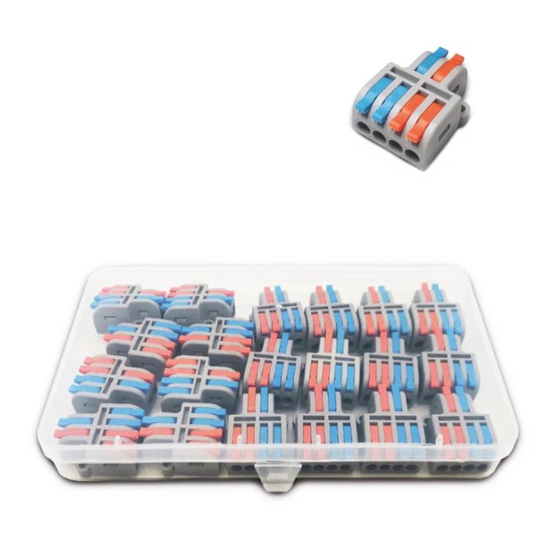 Набор клемм Tactix 0,08-4 мм2 32А 1-2+1-2 разветвитель одинарная 29,7х23,2х13 мм 20 шт. Разноцветный (DF-42-20box)