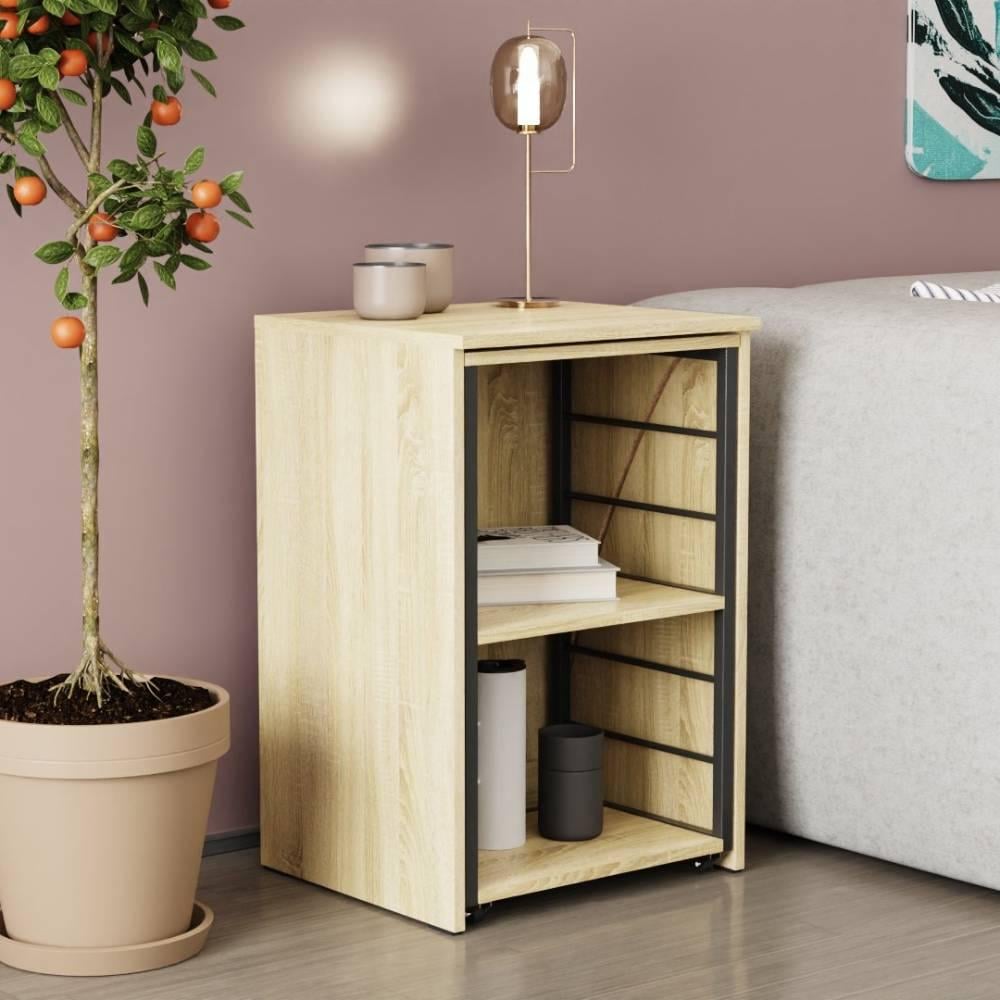 Стіл-тумба трансформер Ferrum-decor Смарт 2/2 метал/ДСП 16 мм 750x1450x600 мм Чорний/Дуб Сонома (FRD-105105) - фото 1 Стіл-тумба трансформер Ferrum-decor Смарт 2/2 метал/ДСП 16 мм 750x1450x600 мм Чорний/Дуб Сонома (FRD-105105) - фото 1