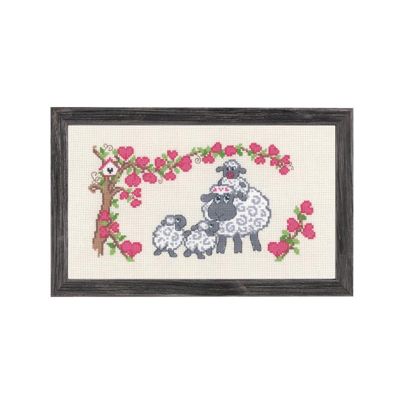 Набор для вышивания крестиком Permin 92-5347 Sheep family (23738) Набор для вышивания крестиком Permin 92-5347 Sheep family (23738)