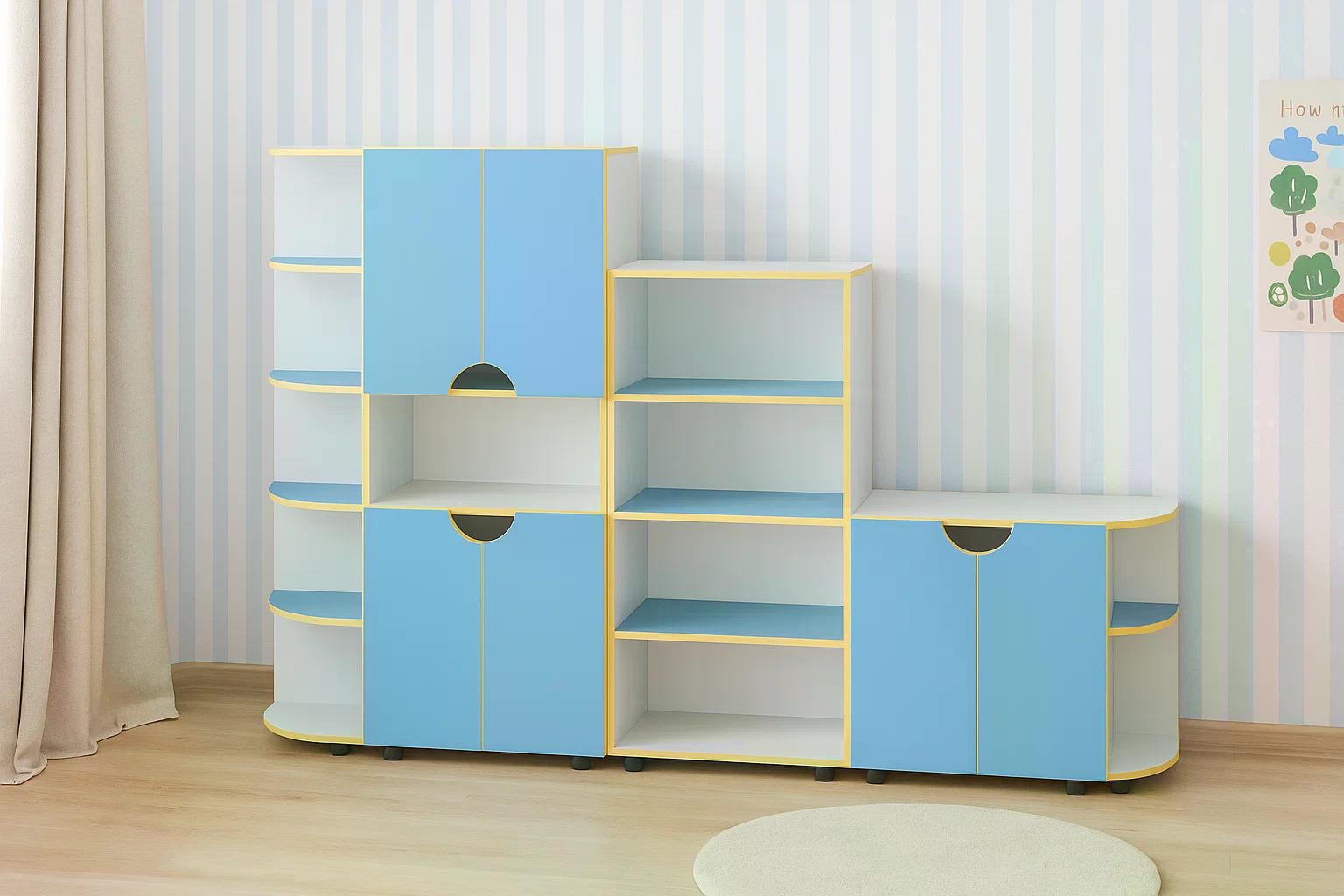 Детская стенка Миниленд на ножках Blue