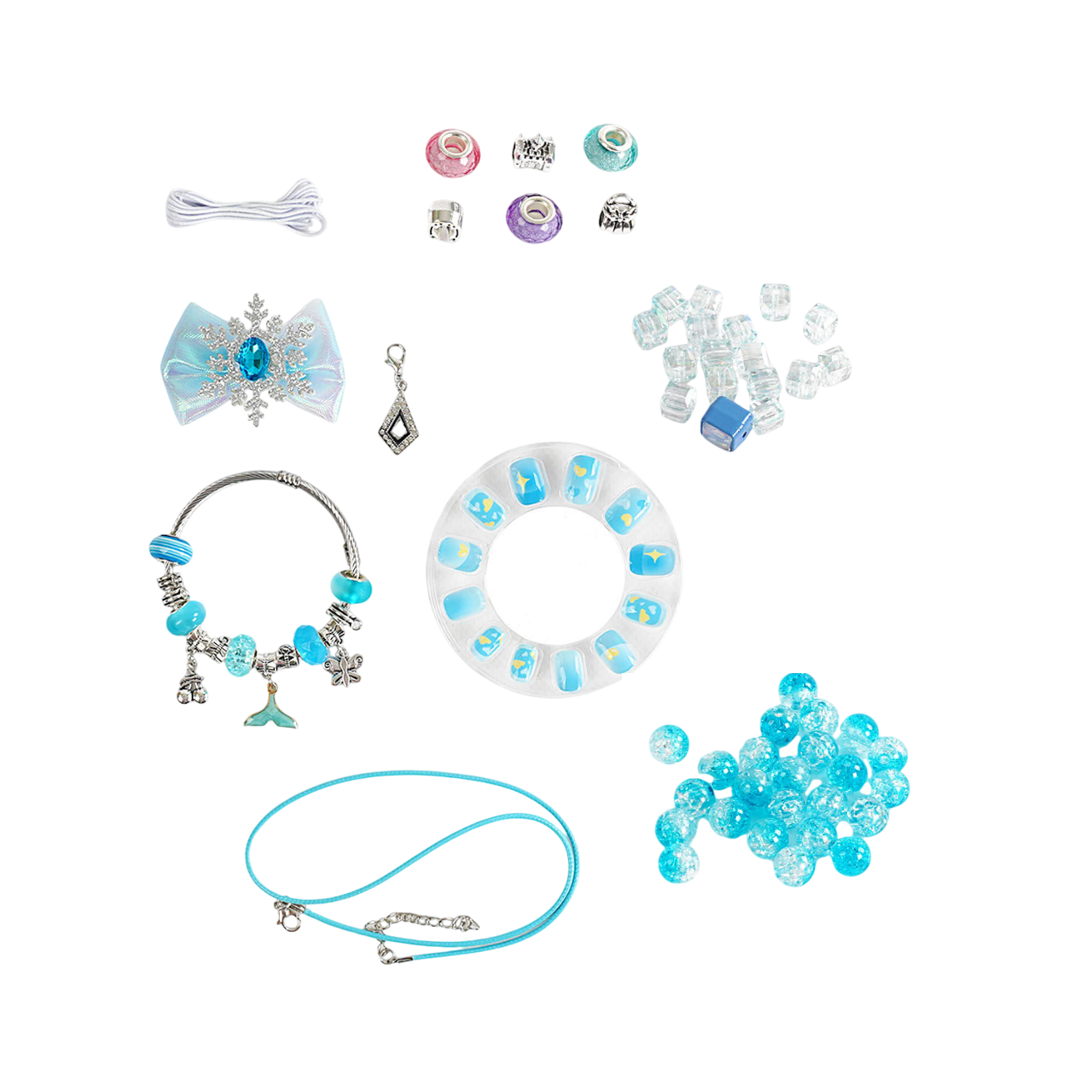 Набор украшений игровой Jewelry Diy 62 элемента/основы для украшений Blue (158586)