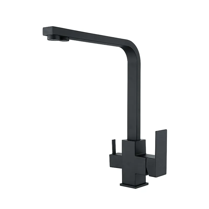 Смеситель для кухни Zerix KUB-021 SUS304 с выходом для питьевой воды Black (ZX4856)