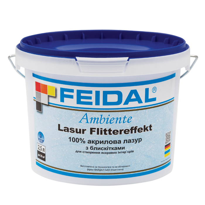 Лазурь акриловая с блестками Feidal Lasur Flittereffekt 2,5 л (2034870090)