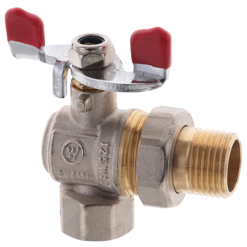 Кран угловой с американкой СК 1/2" Красный (SK0022)