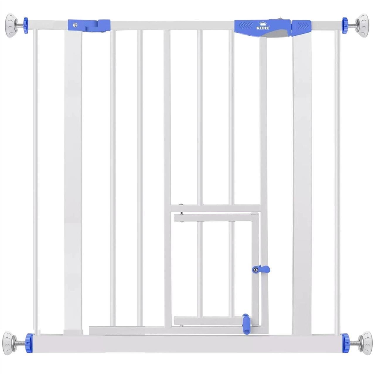 Барьер для защиты детей и домашних животных 88-101 см Белый/Синий