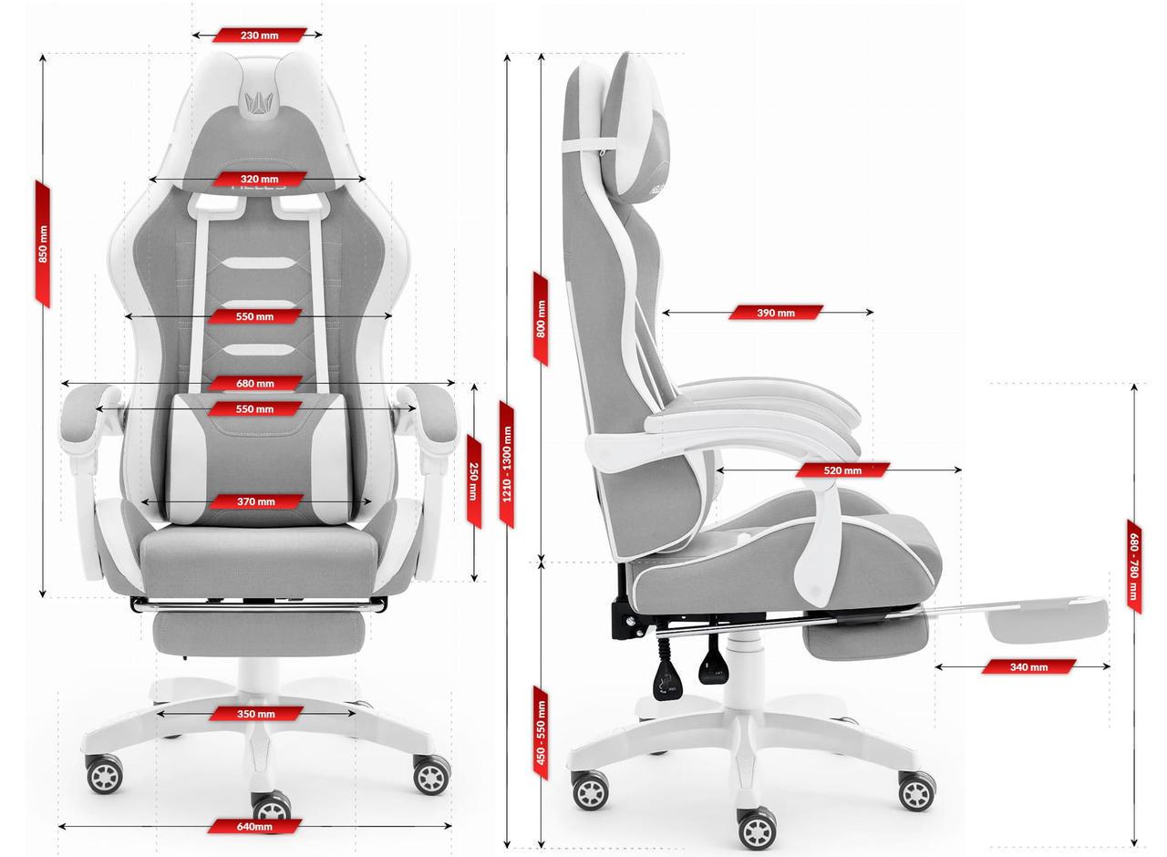 Компьютерное кресло Hell's HC-1039 ткань Grey-White (5907196010651) - фото 7 Компьютерное кресло Hell's HC-1039 ткань Grey-White (5907196010651) - фото 7