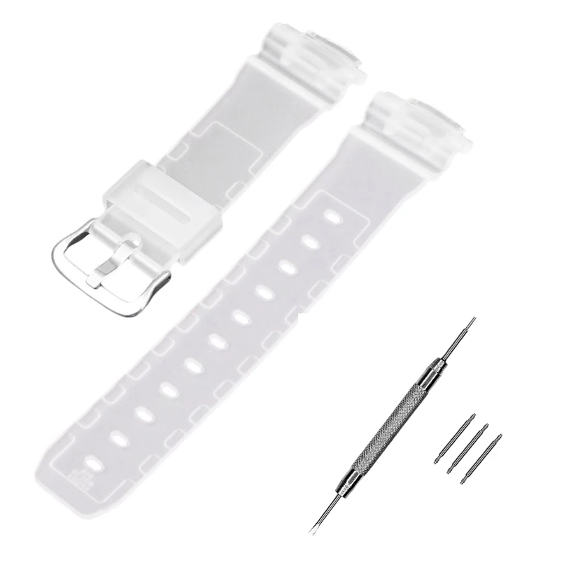 Ремінець для Casio G-Shock DW-5600/6900/G-5600/GW-M5610 Translucent Silver (3772)