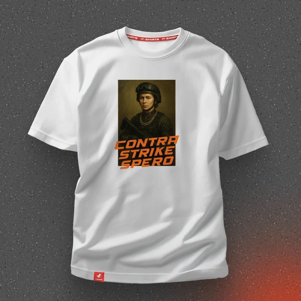 Футболка геймера Contra Strike Spero з Лесею Українкою у спорядженні CT XL Білий (IT-303T-W-XL)