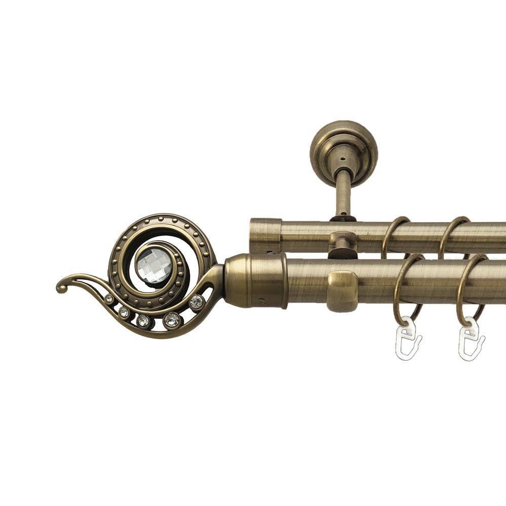 Карниз Orvit Око двухрядный гладкий 25/19 мм 240 см Антик (00-00017551)