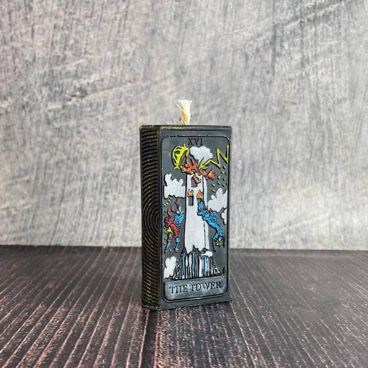 Свеча восковая карта Таро-вежа Черный (1312)