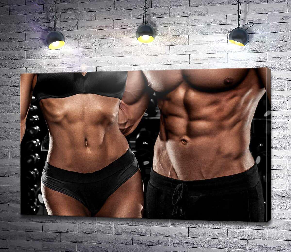 Картина ArtPoster Кубики на фітнес тілах спортсменів 130x83 см Модуль №1 (004209)