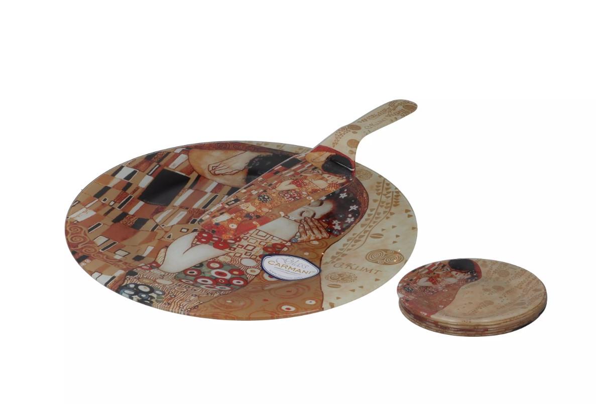 Набор десертный Carmani Климт Поцелуй блюдо 1 шт./десертные тарелки 6 шт./лопатка 1 шт. (198-7100) - фото 3 Набор десертный Carmani Климт Поцелуй блюдо 1 шт./десертные тарелки 6 шт./лопатка 1 шт. (198-7100) - фото 3