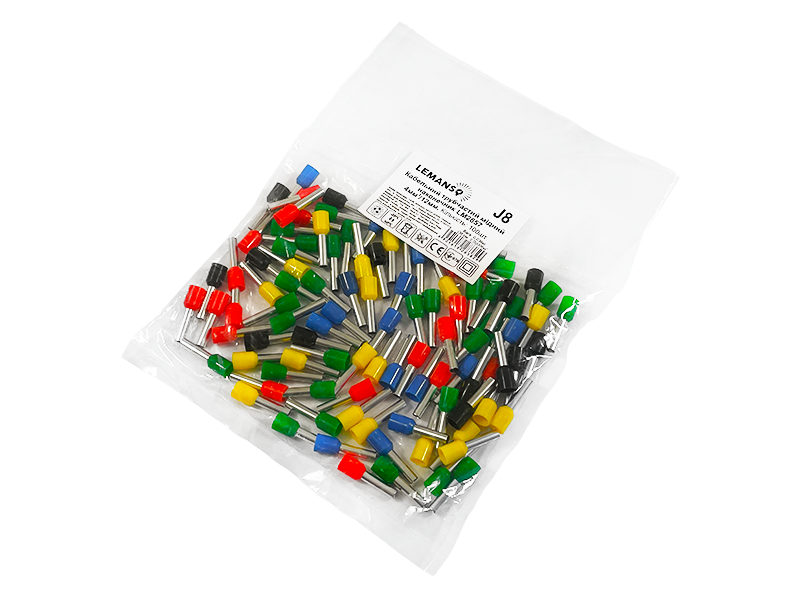 Наконечники кабельні трубчасті Lemanso LM2657 4 кв. мм 12 мм 100 шт. (8636)