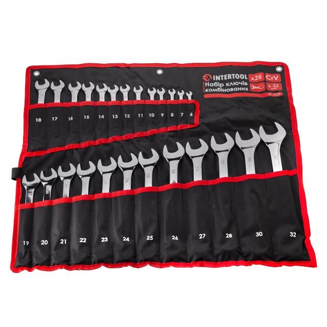 Набір комбінованих ключів Intertool 26 од. 6-32 мм PROF чохол (XT-1526)
