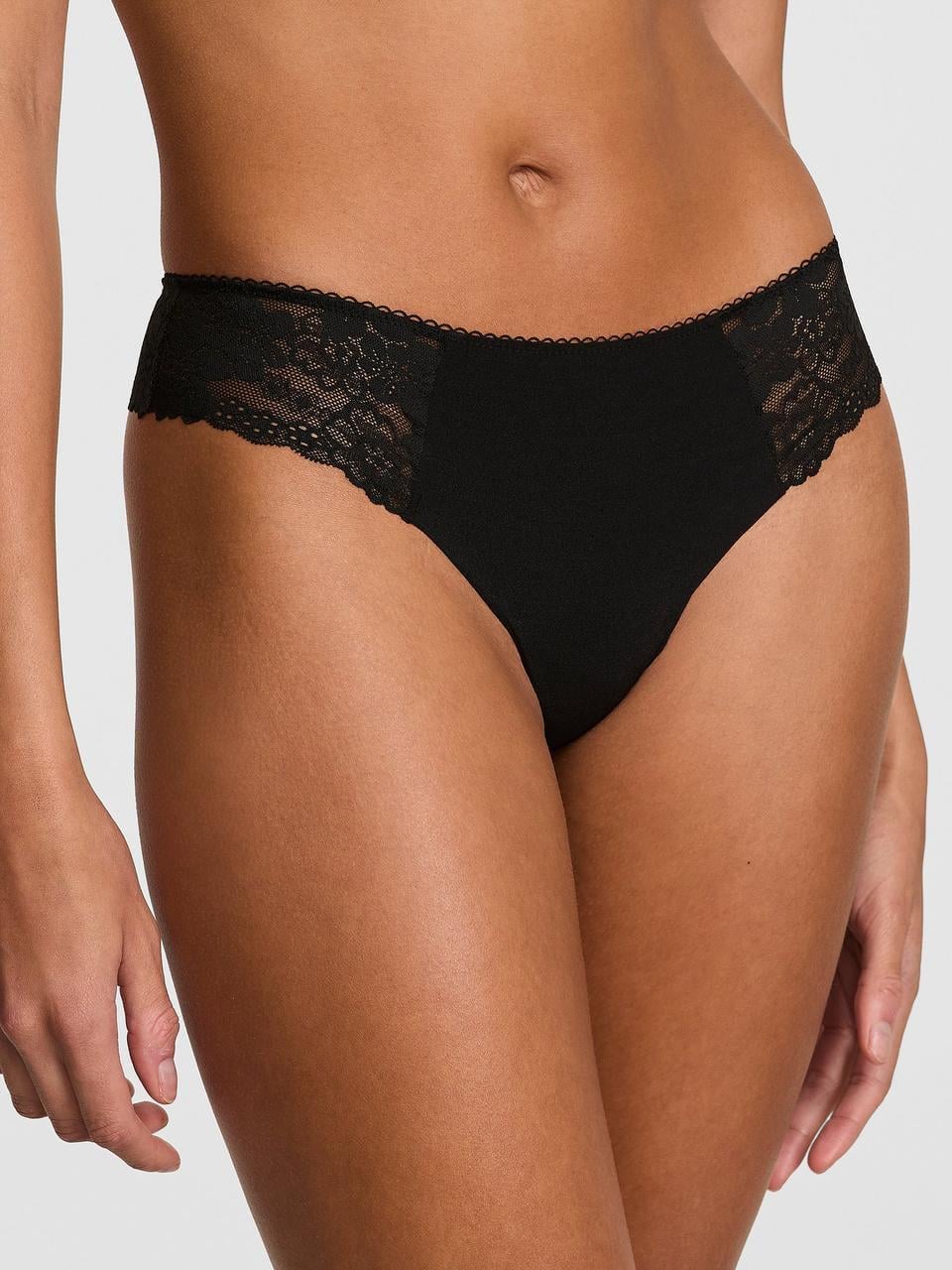 Трусики женские Victoria's Secret No-Show Thong Panty XS Черный (266819989212)