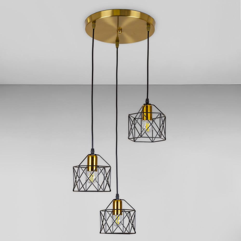 Люстра підвісна Light House LS-17162F-3 BRZ/BK 300 Бронзовий/Чорний