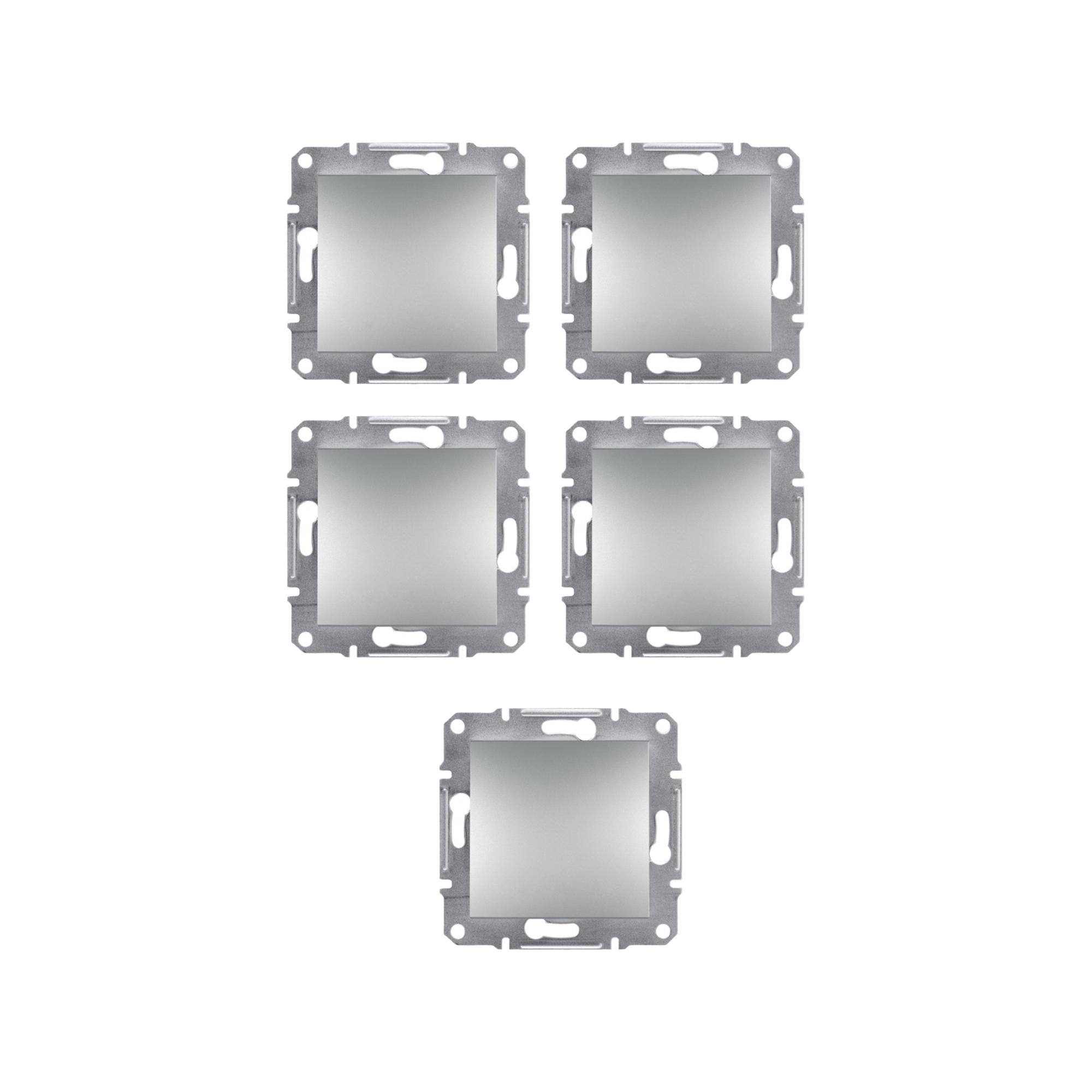 Комплект вимикачів Schneider Electric Asfora 1-й 5 шт. Алюміній (EPH0100161)