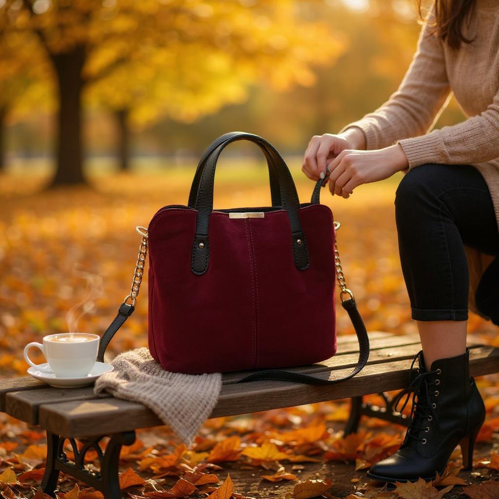 Сумка стильная женская вместительная через плечо с плечевым ремнем Бордовый - фото 4 Сумка стильная женская вместительная через плечо с плечевым ремнем Бордовый - фото 4