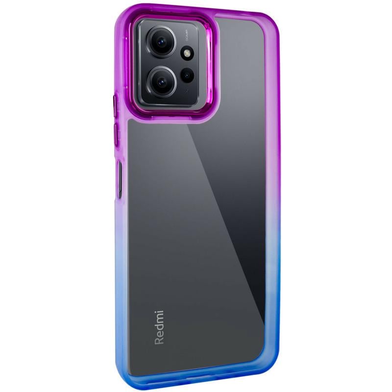 Противоударный Чехол TPU+PC Fresh sip series для Xiaomi Redmi 12 Синий/Фиолетовый