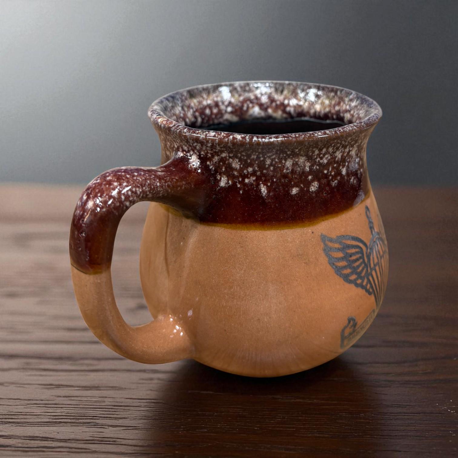 Чашка ДШВ ручная работа 450 мл Красно-белый (28926814) - фото 4