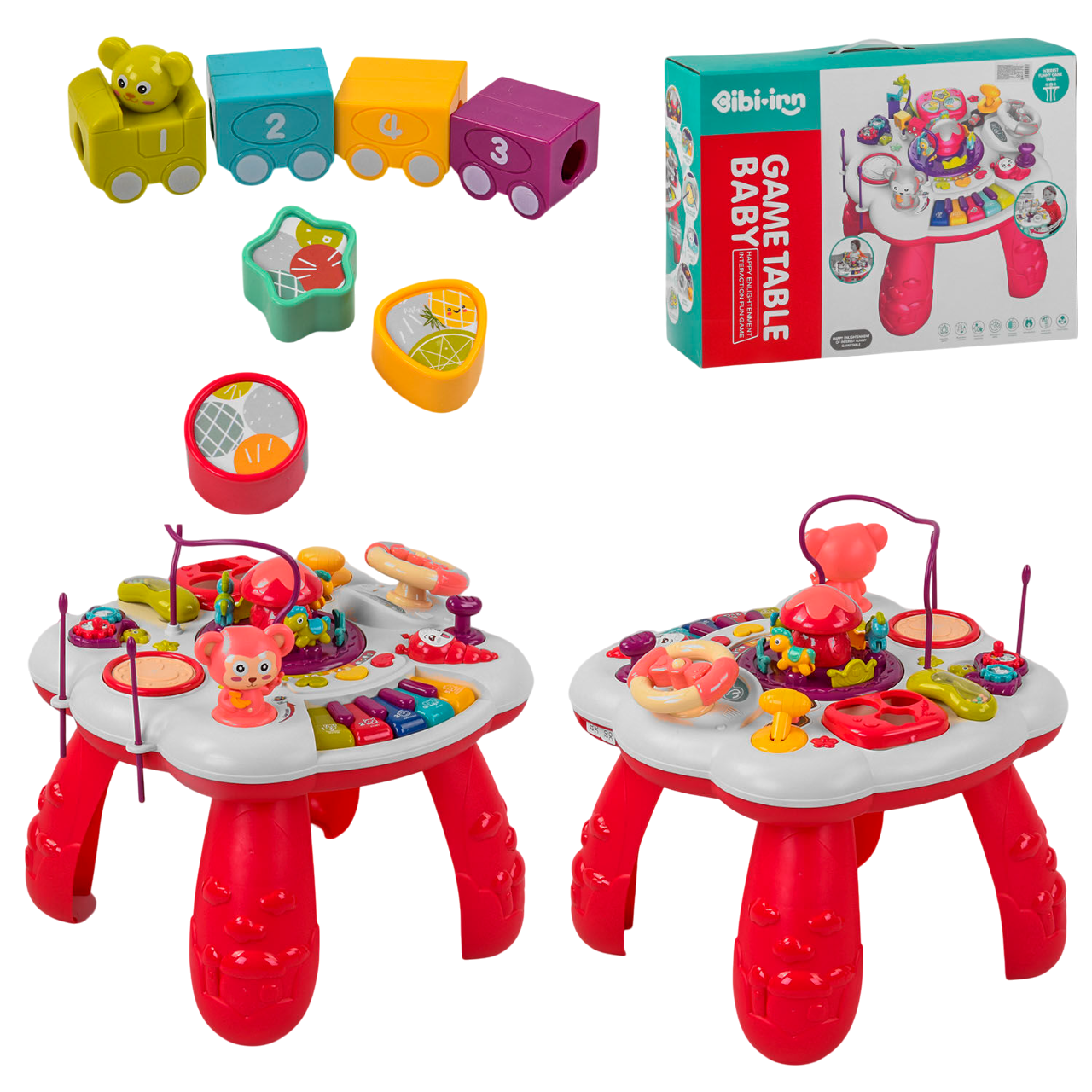Игровой столик музыкальный Bibi Inn/свет/звук/мелодии Red (103088) - фото 2 Игровой столик музыкальный Bibi Inn/свет/звук/мелодии Red (103088) - фото 2