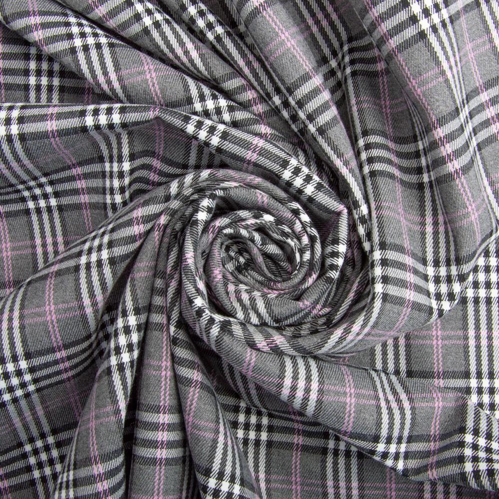 Ткань костюмная Клетка Шотландка 265 г/м² 150 см Серо-бежевый (26222)