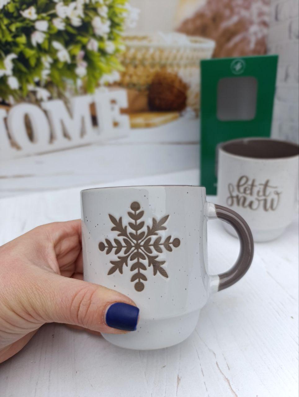 Набір чашок новорічних Limited Edition кераміка 2 шт. 320 мл Білий з коричневим (TRSC-BH5019-1) - фото 3 Набір чашок новорічних Limited Edition кераміка 2 шт. 320 мл Білий з коричневим (TRSC-BH5019-1) - фото 3