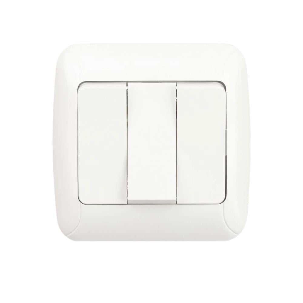 Выключатель 3-клавишный Gunsan Fantasy 1231100161160 Белый - фото 1