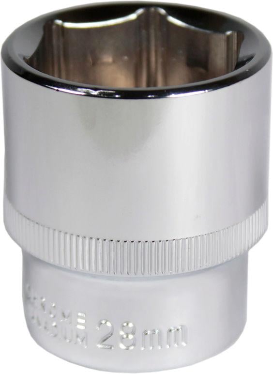 Головка торцевая низкая шестигранная Intertool 1/2 28 мм Хром ванадиум (ET-0028)