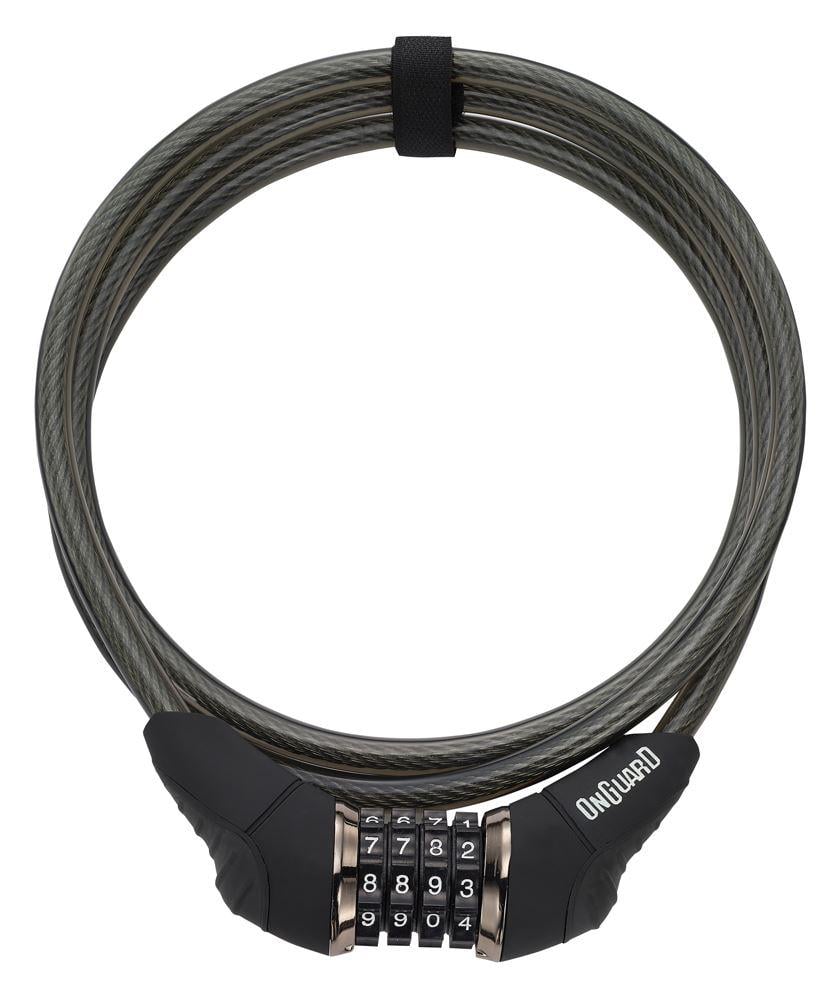 Замок Onguard AKITA кодовый на 4 цифры Трос 185 см х10 мм Черный