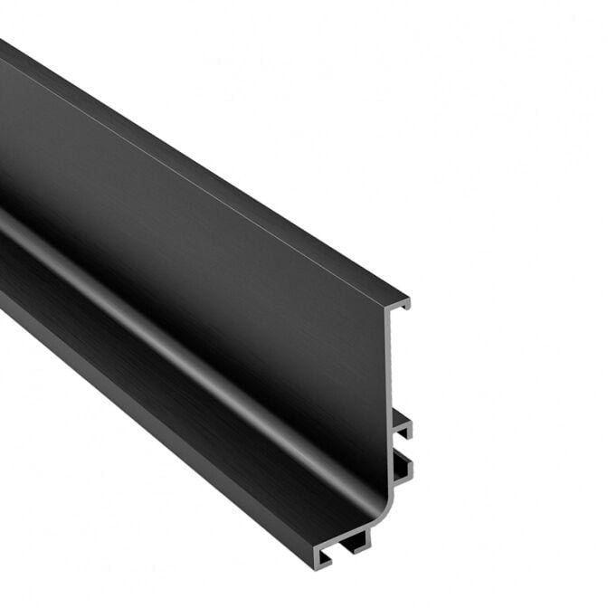 Профиль Linken system L4200 L GOLA для фасадов без ручок усиленая планка Алюминий/Черный матовый