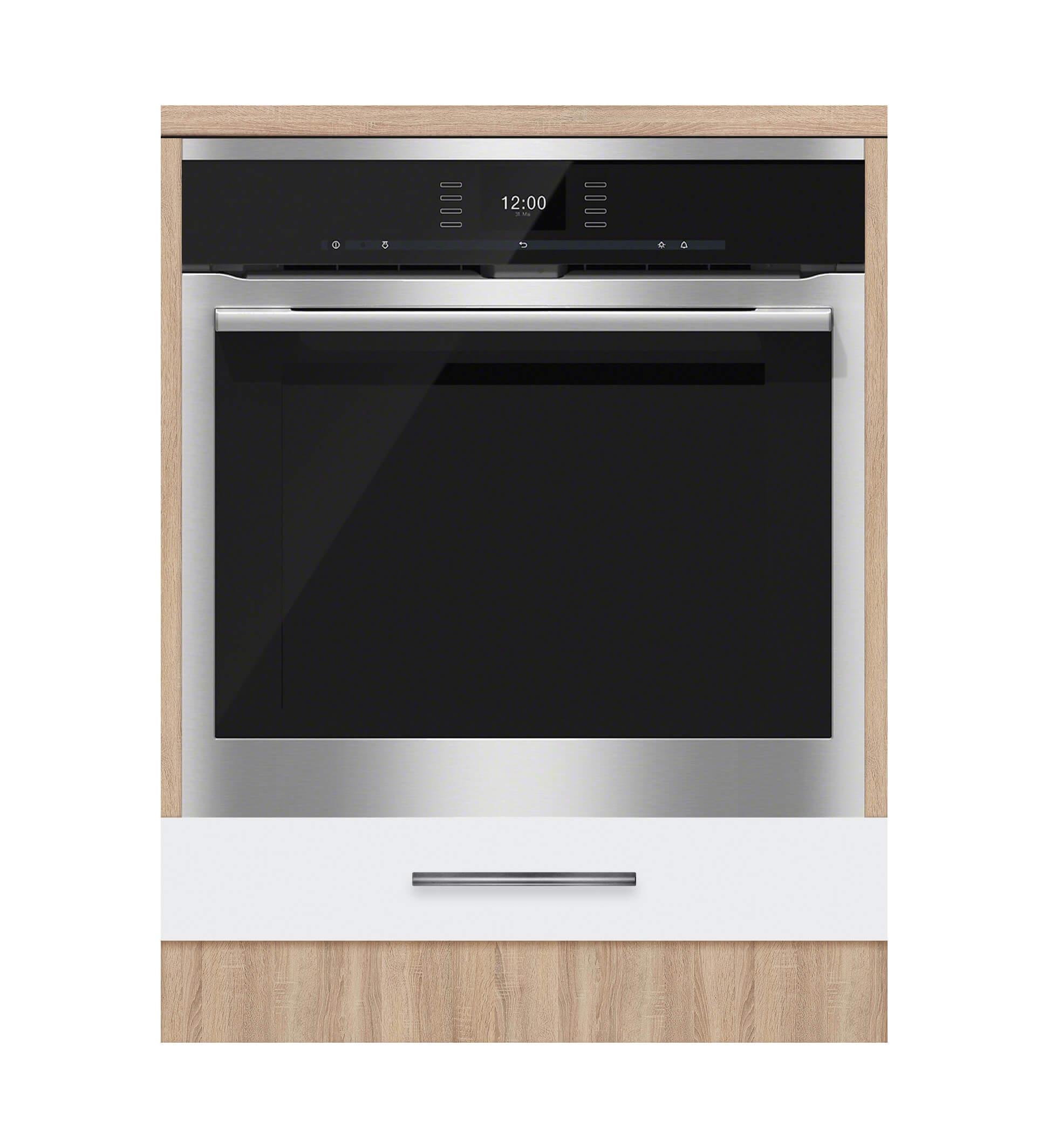 Тумба під духовку МАКСІ-МЕблі з ящиком зі стільницею 1-й кат. складська програма 600 Дуб сонома/Білий гладкий (70142)